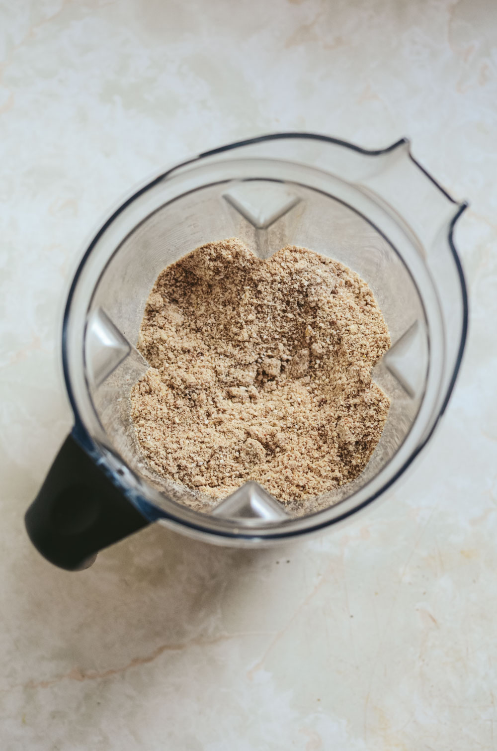Blended almonds and oats in vitamix.