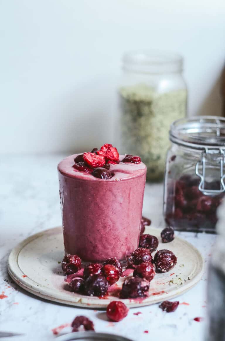 Cherry Raspberry Recipes Amazing Cherry Raspberry Smoothie - Beside the Mountain