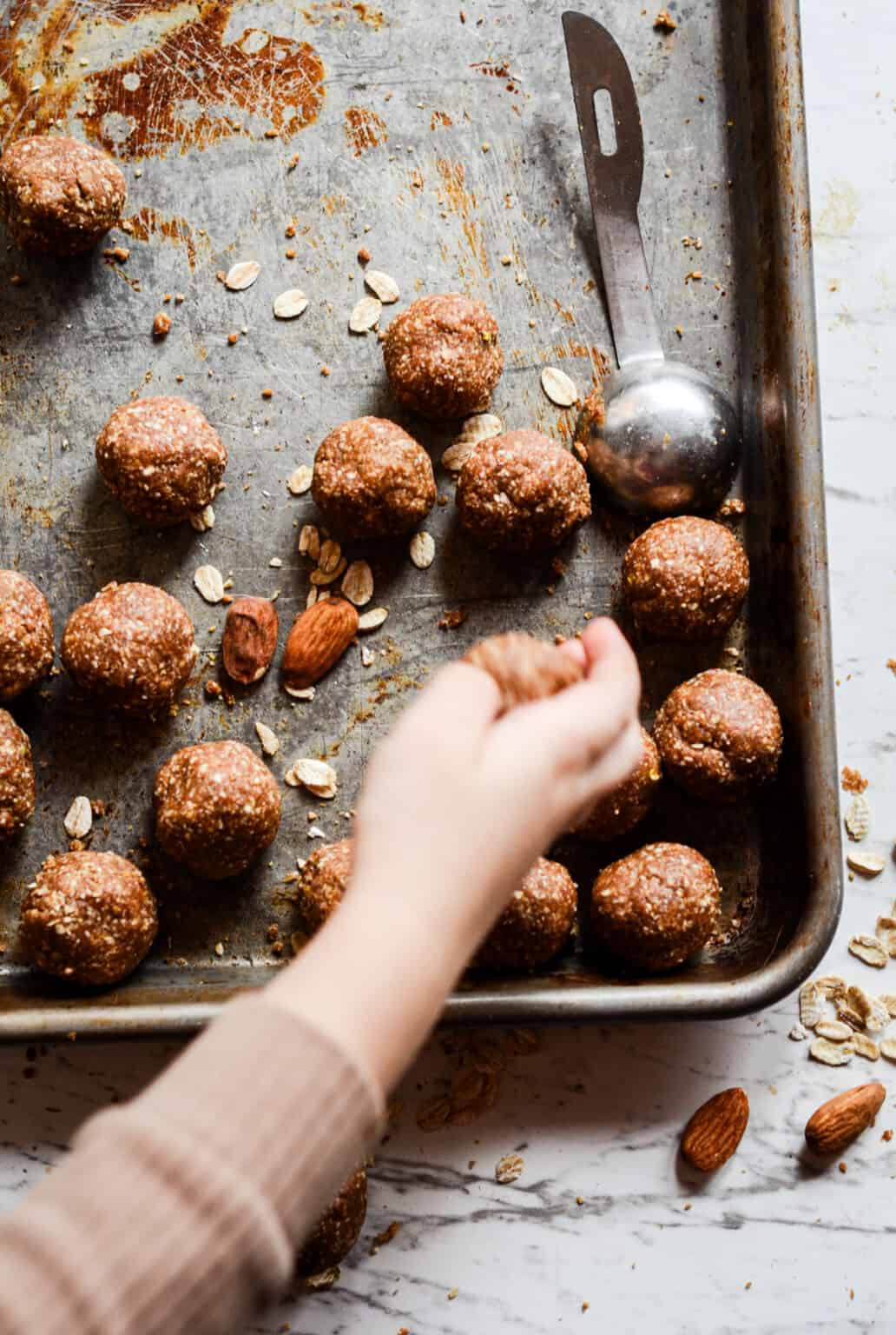 Almond Butter Oatmeal Balls Beside the Mountain