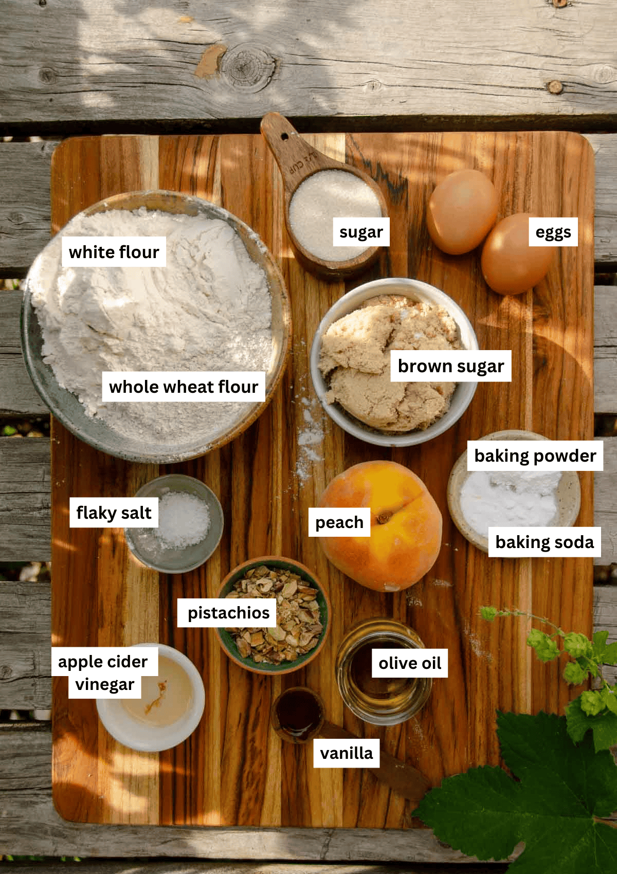 Ingredients all in bowls measured out to make cookies with.